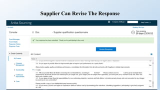 Supplier Can Revise The Response
 
