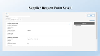 Supplier Request Form Saved
 
