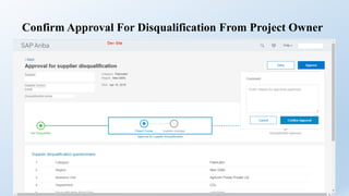 Confirm Approval For Disqualification From Project Owner
 