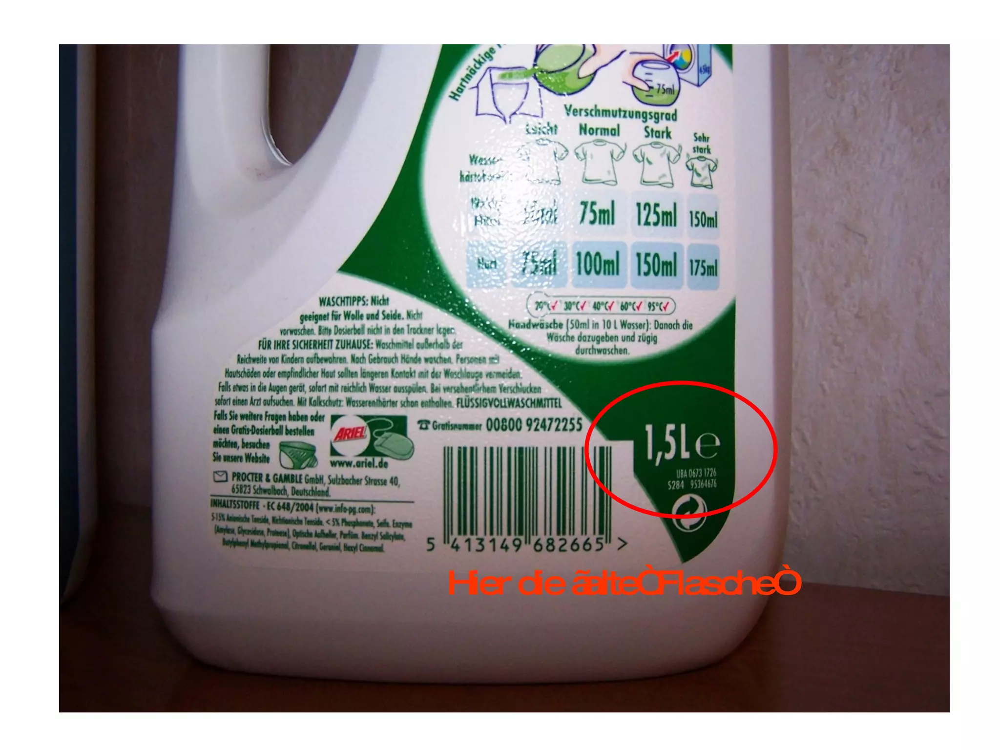 Hier die „alte“ Flasche“ 