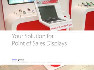 Your Solution for
Point of Sales Displays
Unit 1, 3-11 Flora Street, Kirrawee NSW 2232 | P: +61 2 8539 7260 | F: +61 2 8539 7261 | info@arien.com.au | www.arien.com.au
 