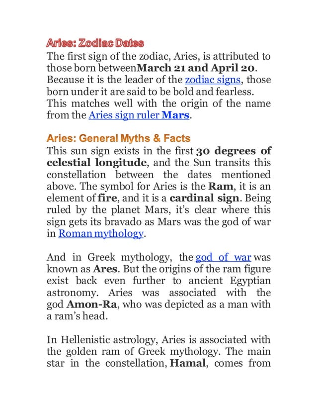 Aries zodiac dates PDF