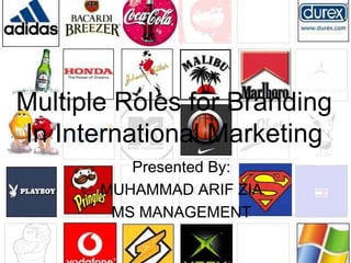 Presented By: MUHAMMAD ARIF ZIA MS MANAGEMENT Multiple Roles for Branding In International Marketing 