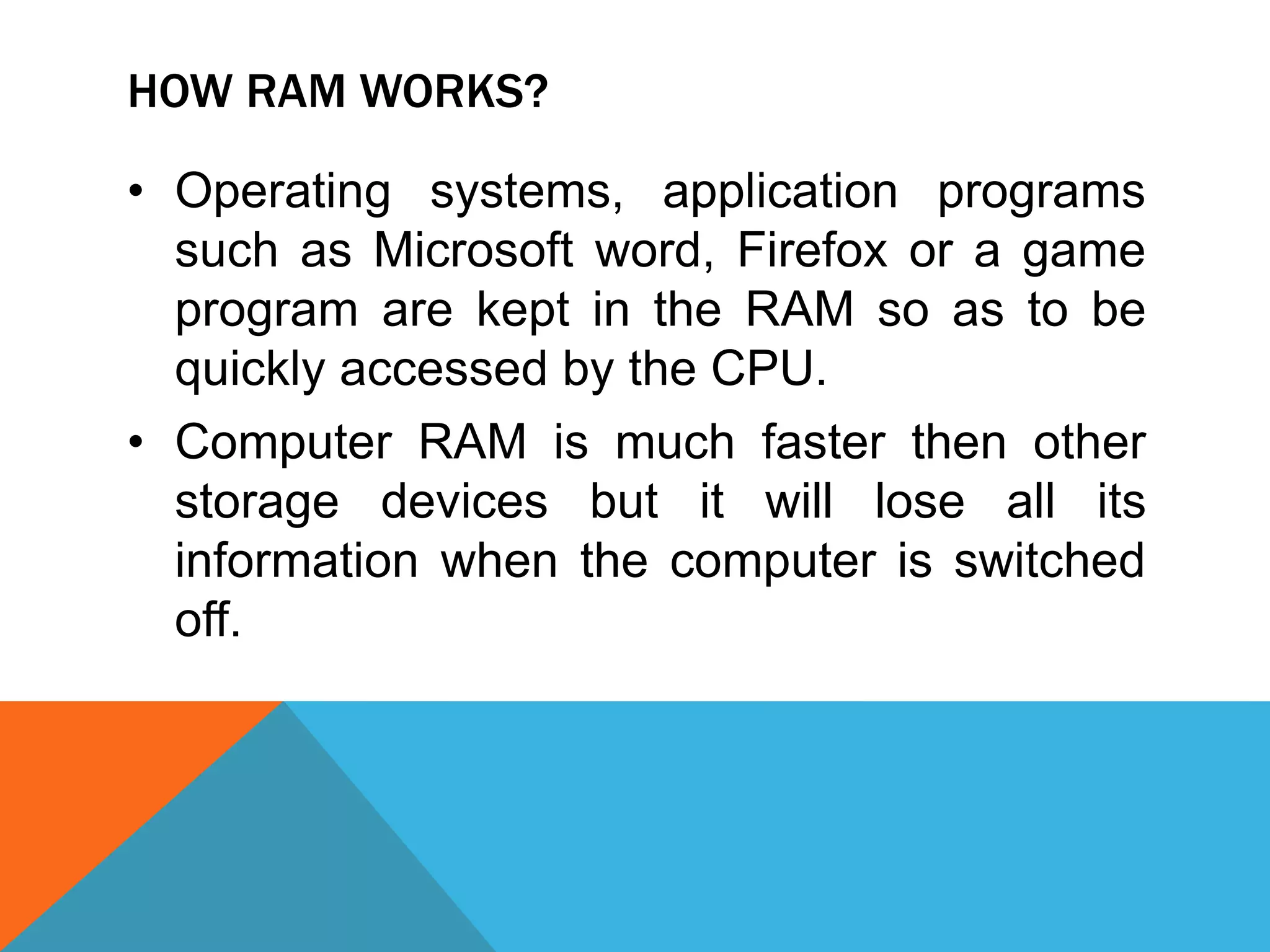Ram and its Components | PPTX