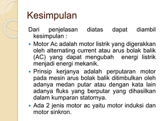 Arif wicaksono motor ac & generator ac teknik tenaga listrik | PPTX