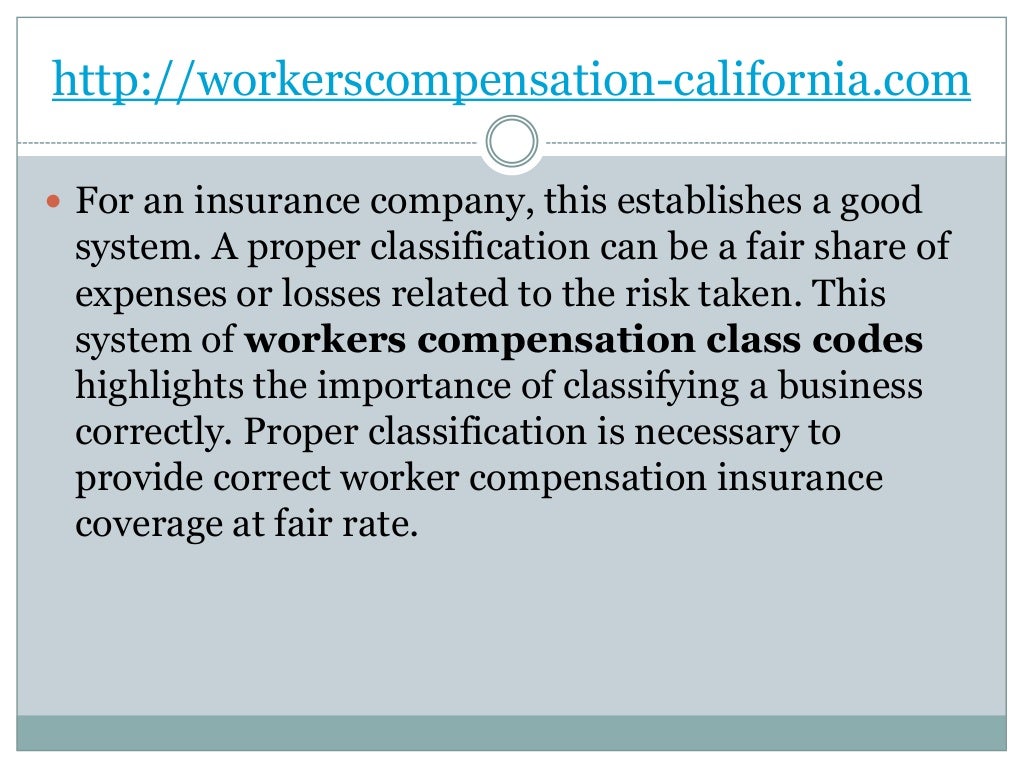 A right class code for workers compensation
