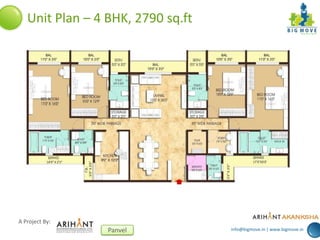 info@bigmove.in | www.bigmove.in
A Project By:
Panvel
Unit Plan – 4 BHK, 2790 sq.ft
 