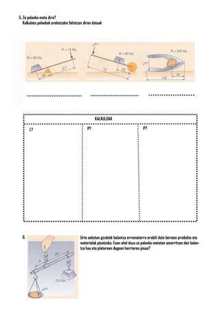 Makina sinpleak. Ariketak