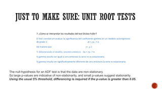 The null-hypothesis for an ADF test is that the data are non-stationary.
So large p-values are indicative of non-stationarity, and small p-values suggest stationarity.
Using the usual 5% threshold, differencing is required if the p-value is greater than 0.05.
 