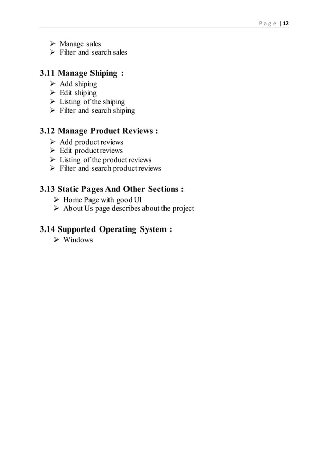 Online Shop Project Report PDF