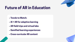 Ar Learning Lab Revolutionizing Learning: Augmented Reality (AR) in School Education | PDF