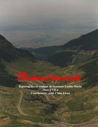 Tărâmul înverzit
Reportaj literar realizat de Scorţanu Emilia-Maria,
clasa a VII-a
Coordonator, prof. Ciosu Elena

 