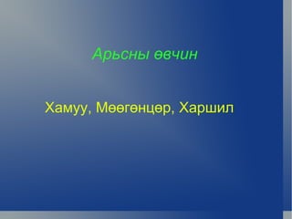 Арьсны өвчин


    Хамуу, Мөөгөнцөр, Харшил




                 
 