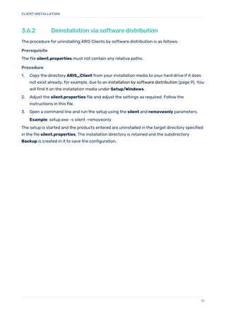 Aris client installation guide | PDF