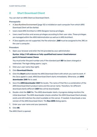 Aris Client Installation Guide | PDF