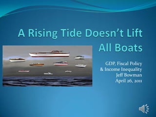 A Rising Tide Doesn’t Lift All Boats GDP, Fiscal Policy  & Income Inequality Jeff Bowman April 26, 2011 