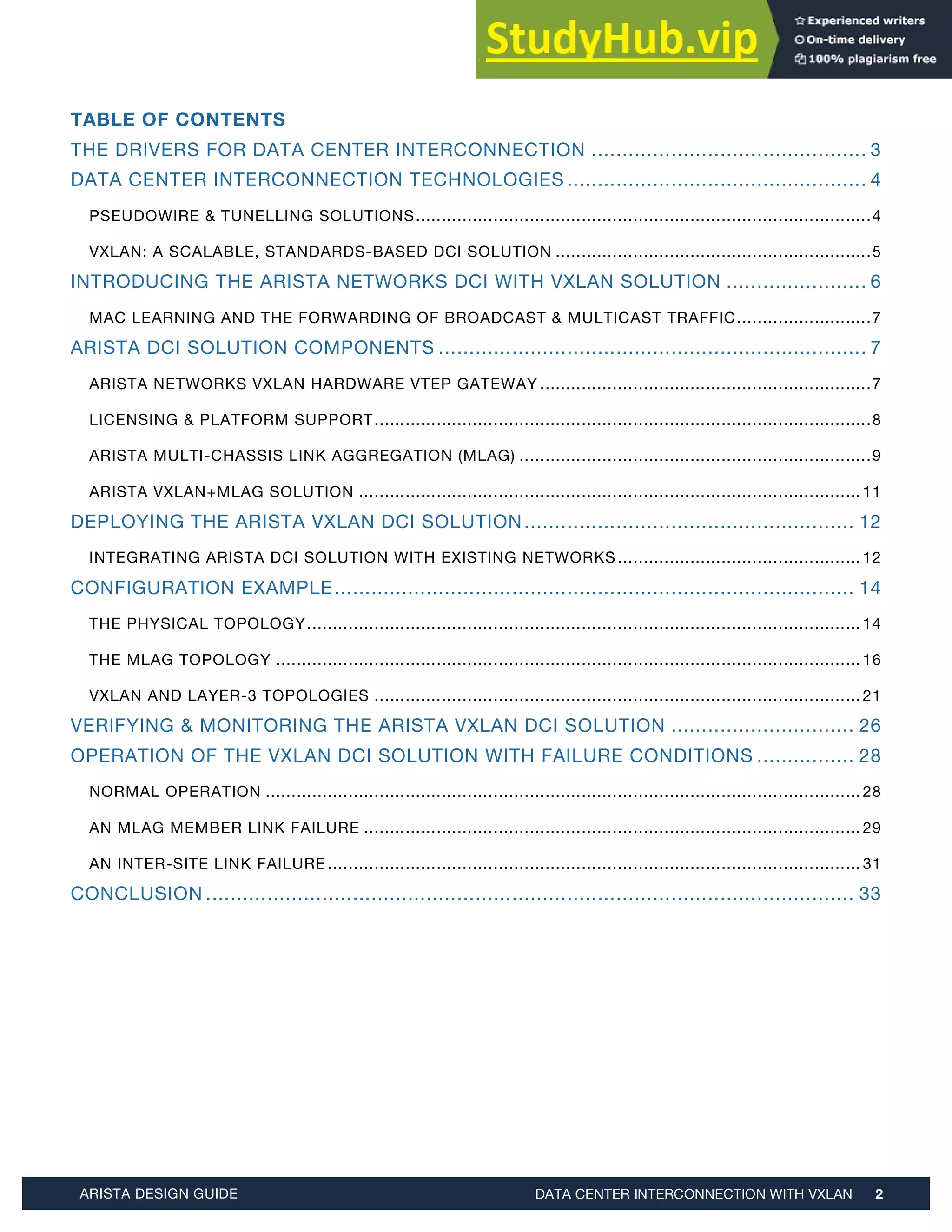 ARISTA DESIGN GUIDE Data Center Interconnection With VXLAN | PDF
