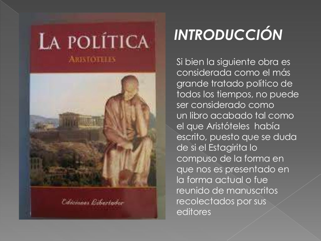 LA POLÍTICA DE ARISTÓTELES LA POLÍTICA DE ARISTÓTELES