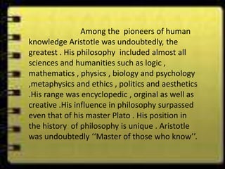 Aristotle  Philosophy  Life  HISTORY