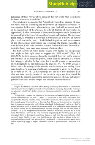 Sedley Notes Aristotle On Place | PDF