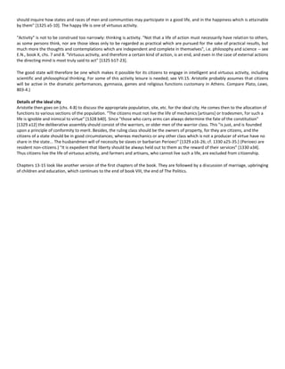 Aristotle S Politics Summary Docx