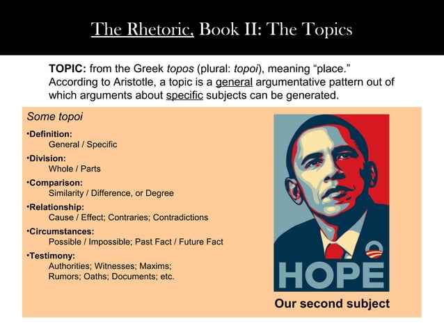 Aristotle, the rhetoric, book ii the topics | PPT