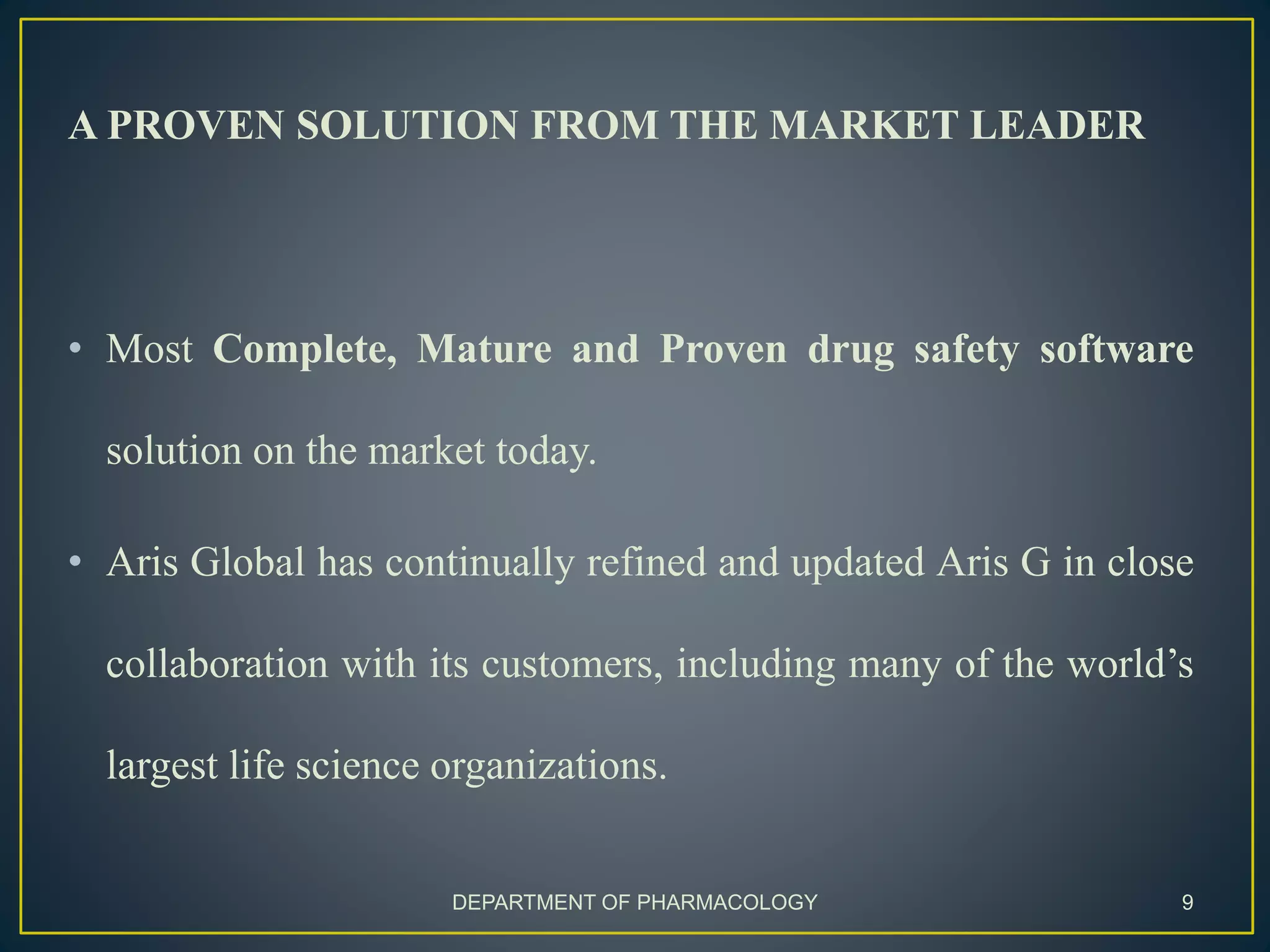 Aris G PHARMACOVIGILANCE AND VIGIFLOW | PPTX