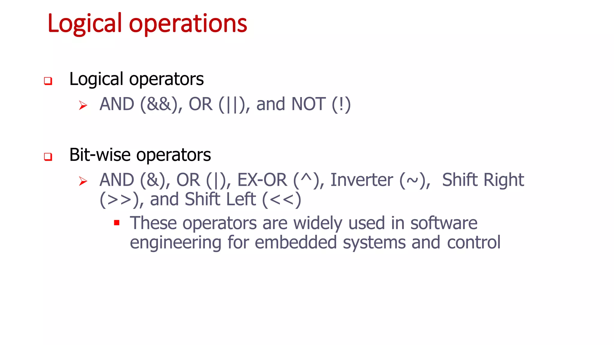 Arithmetic And Logic Operations