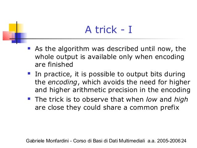 Arithmetic coding