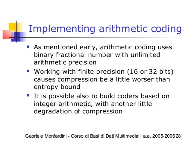 Arithmetic coding