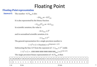 Floating Point
Floating-Point representation
Answer1:
34
 