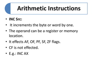 Arithmetic instrctions | PPTX
