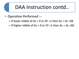 Arithmetic instrctions | PPTX