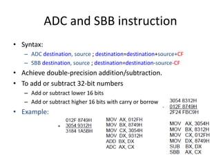Arithmetic and logical instructions set | PPTX