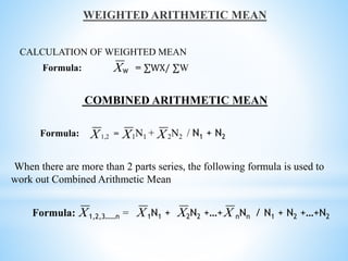 Awm Formula Arithmetic mean | PPTX