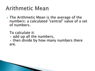 Arithmetic mean | PPT