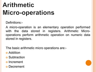 Arithmetic micro operations | PPT