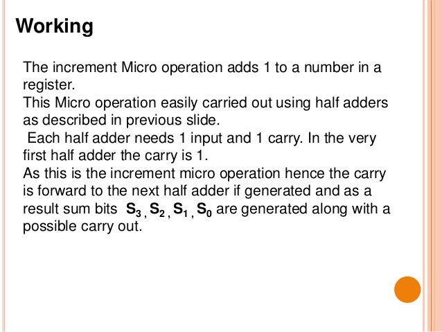 Arithmetic micro operations