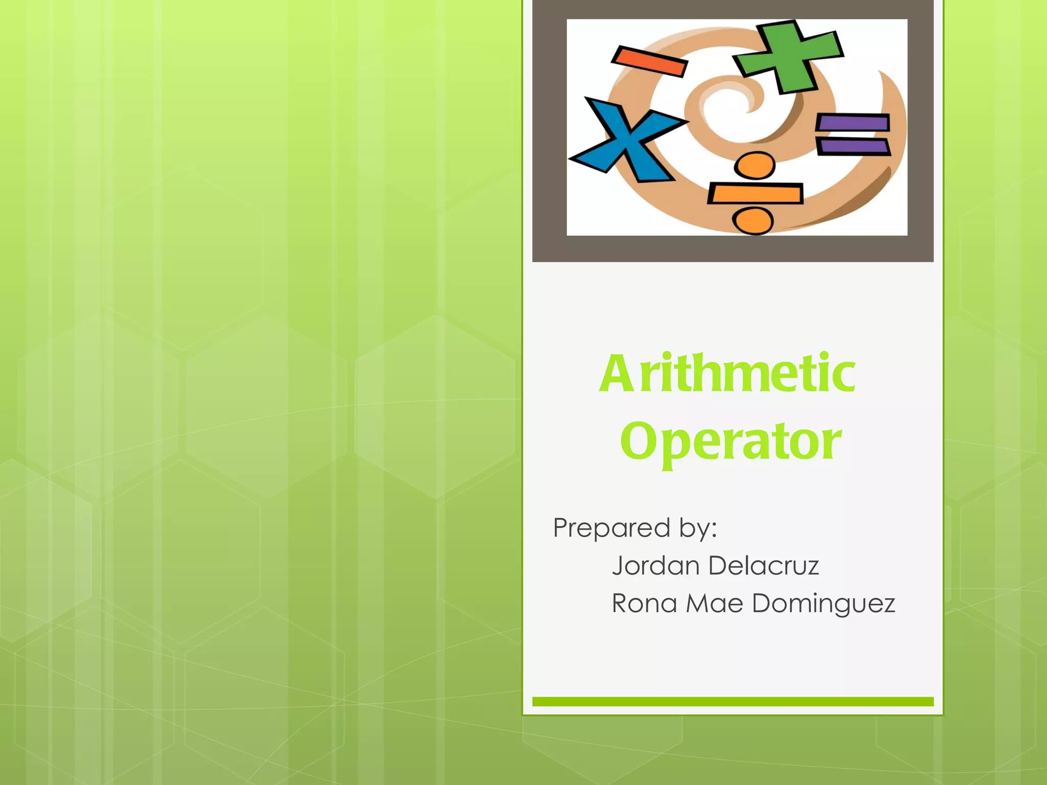 Arithmetic operator | PPT