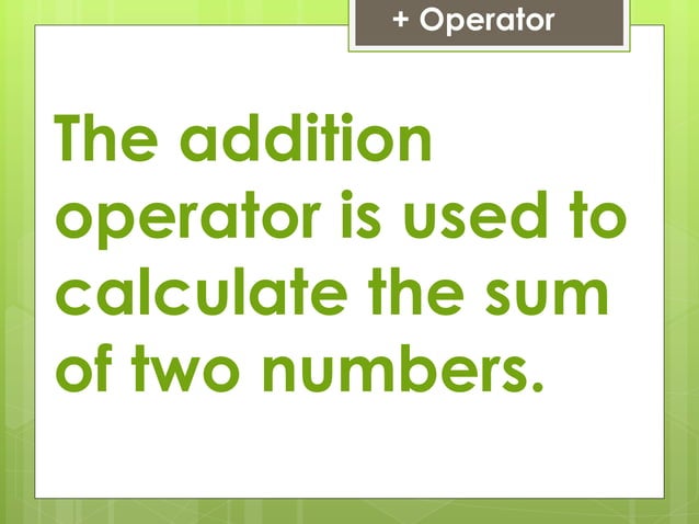 Arithmetic operator | PPT