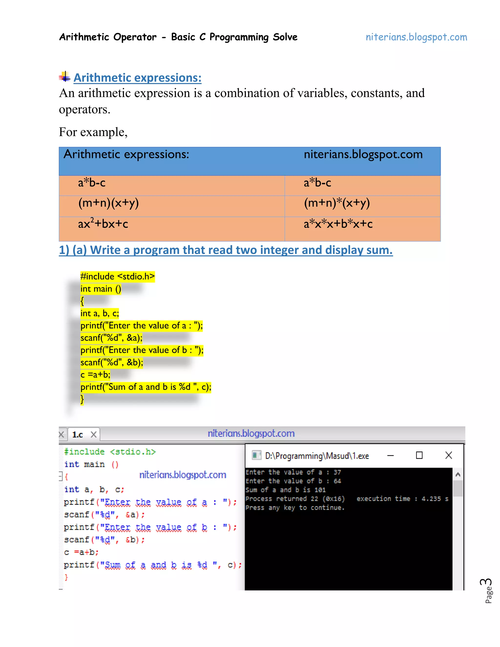 Arithmetic operator | PDF