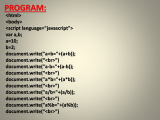 Arithmetic operators | PPT
