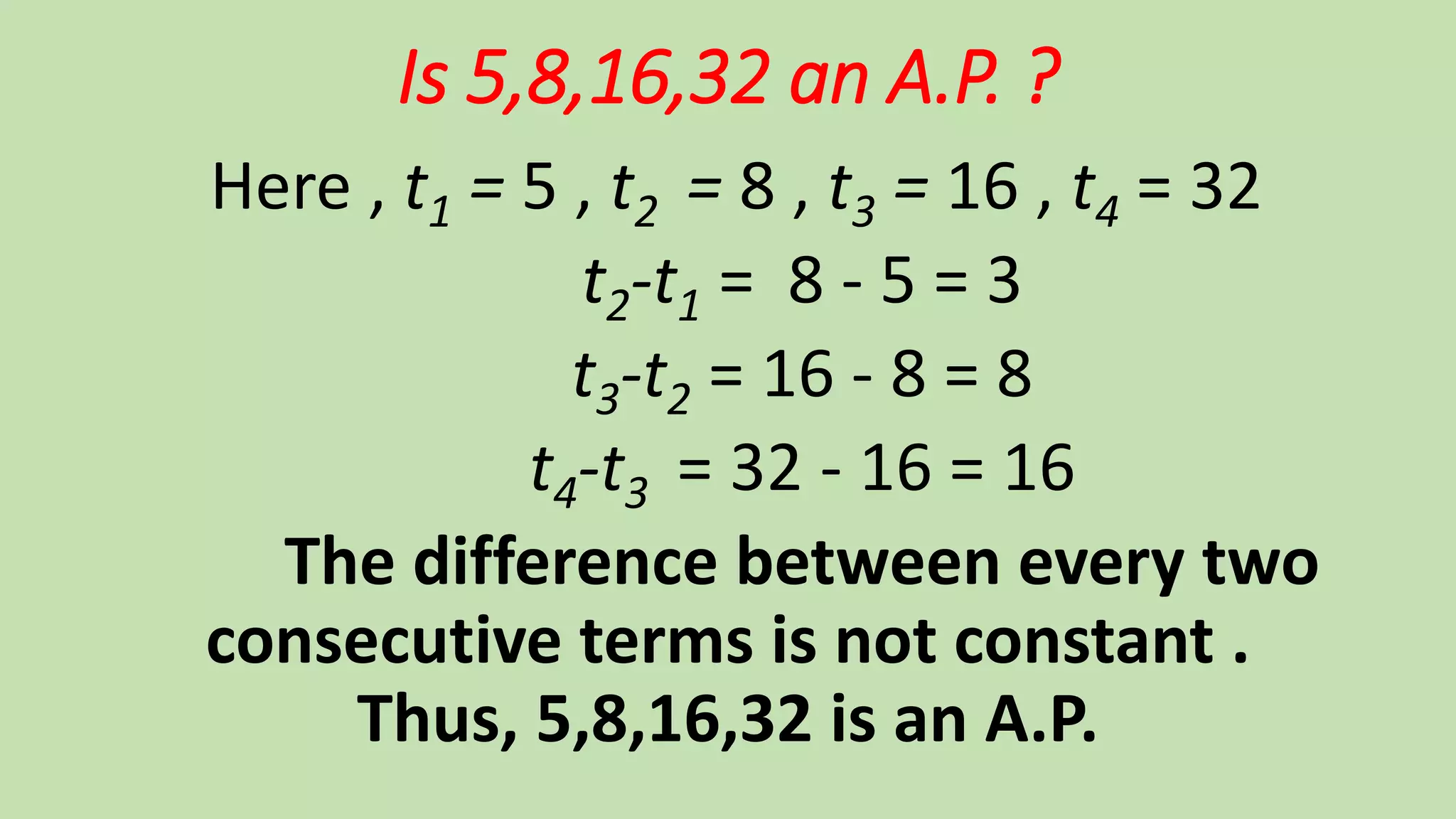 Arithmetic Progression PART 1 ( INTRODUCTION ) | PPT