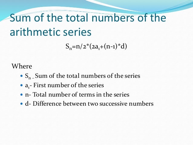 Arithmetic progressions- One category of progressions