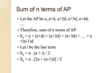 Arithmetic progressions | PPTX