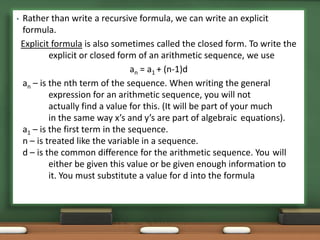 Arithmetic sequence | PPTX