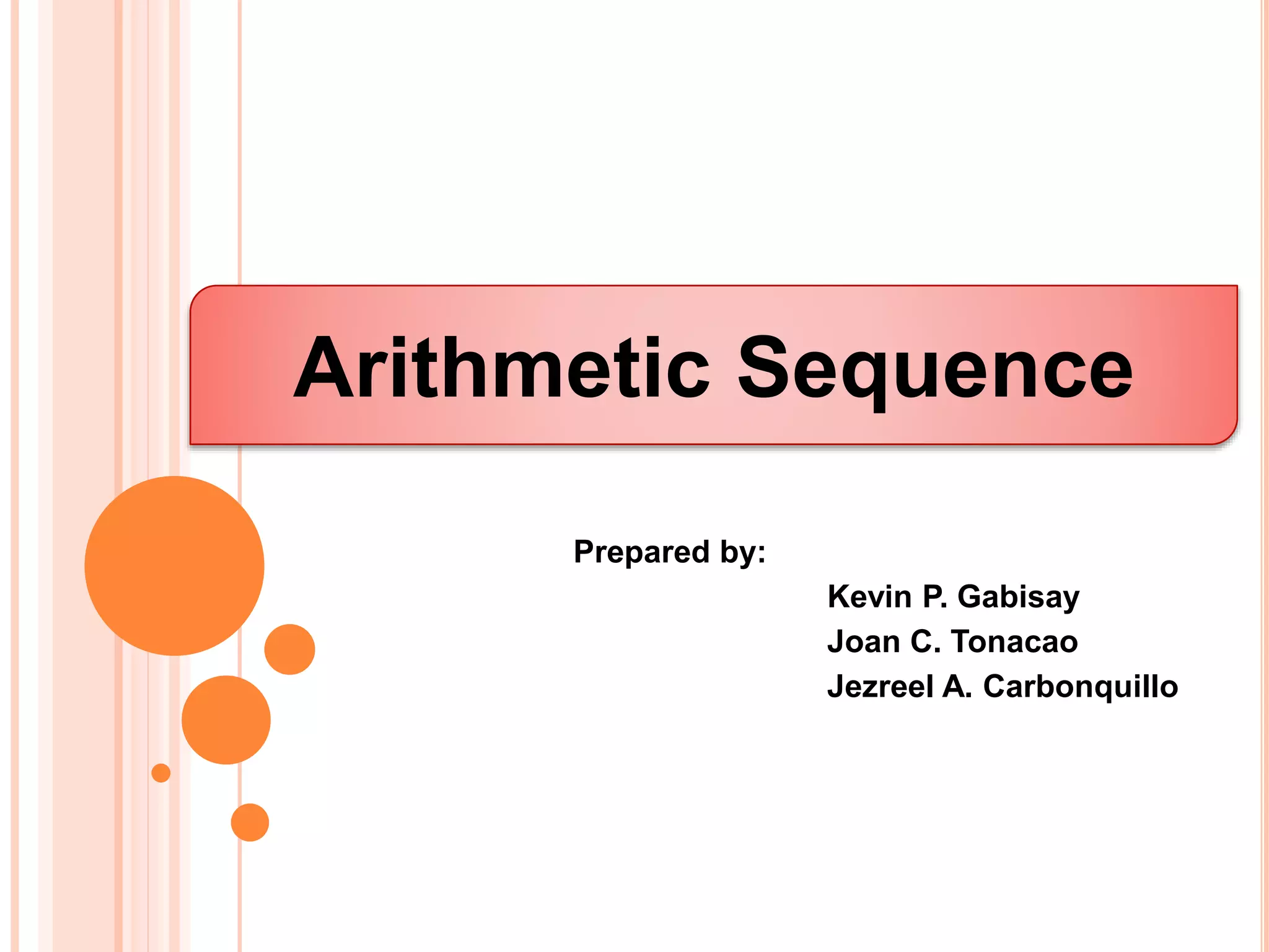 Arithmetic Sequence | PPTX