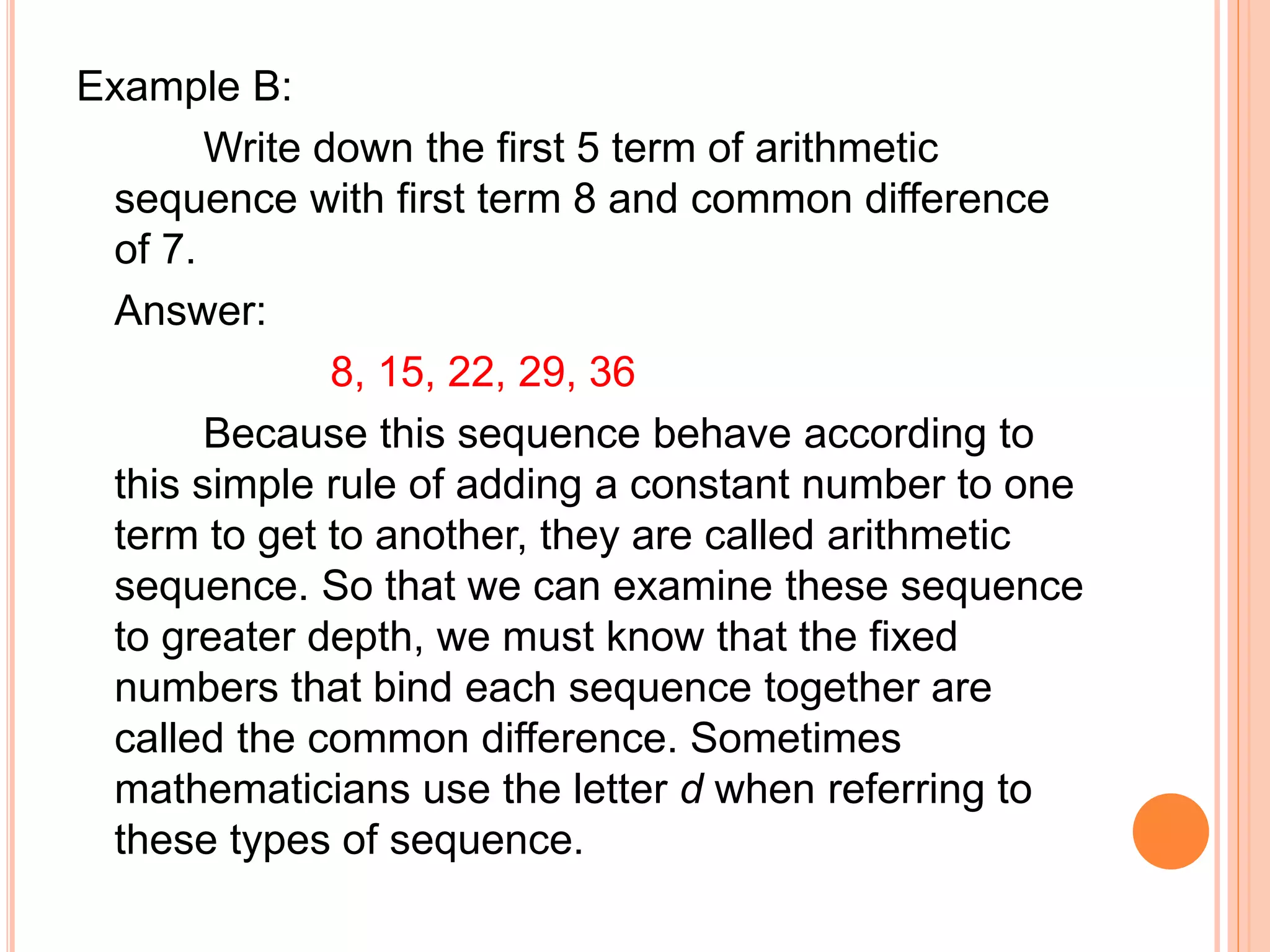 Arithmetic Sequence | PPT