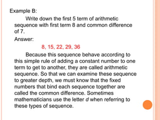 Arithmetic Sequence | PPTX