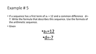 Arithmetic sequence | PPTX